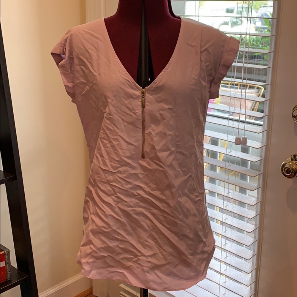 NWOT express pastel pink front zip